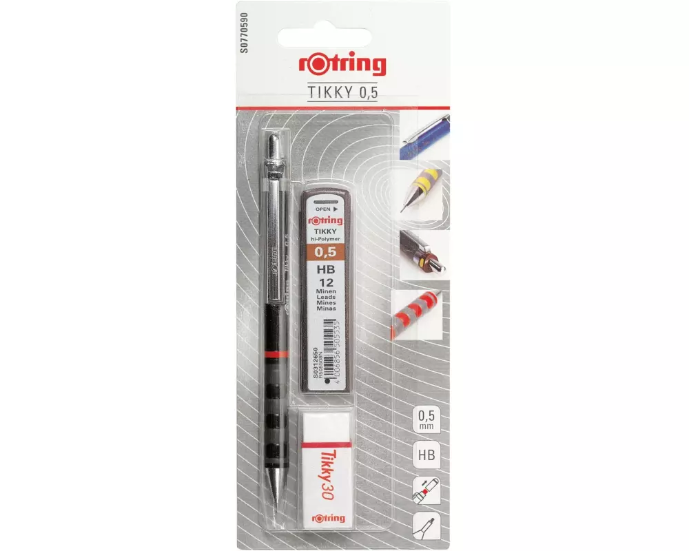 Rotring Minenbleistift Tikky HB, 0.5 mm, inkl. Minendose