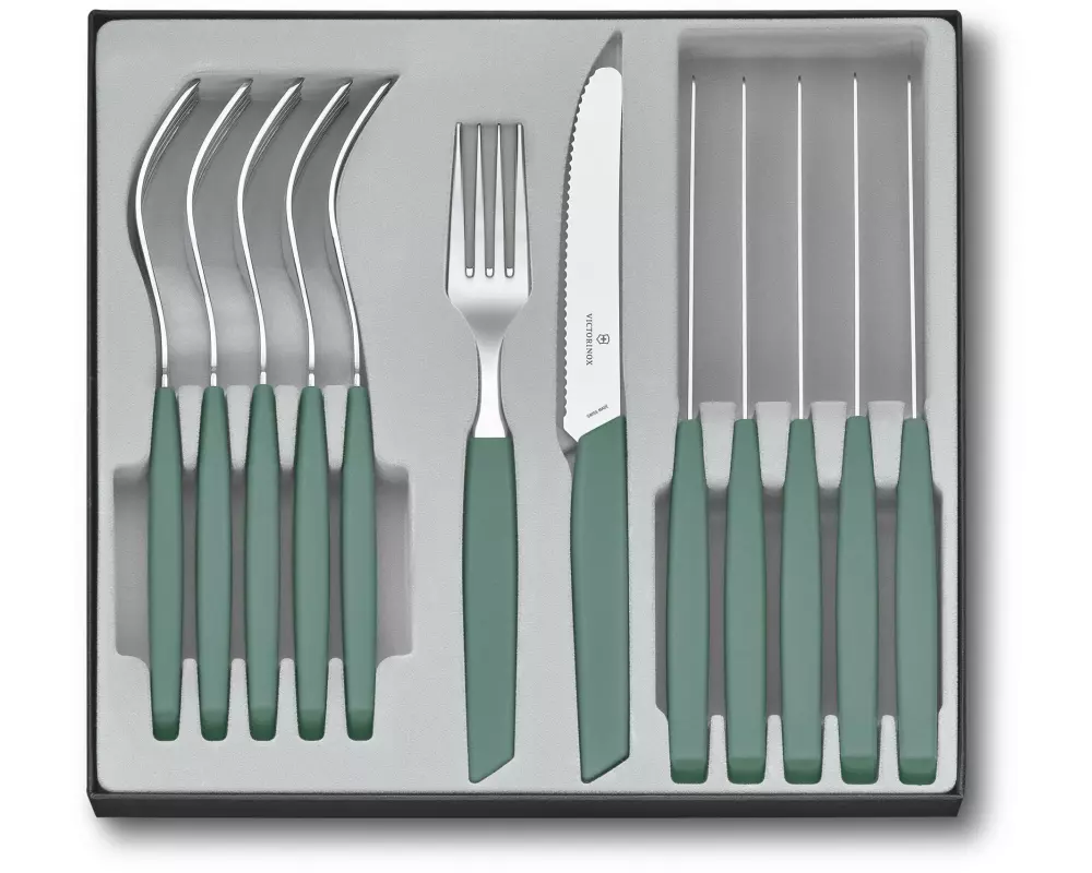 Victorinox Besteck-Set Swiss Modern 12-teilig, Salbeigrün
