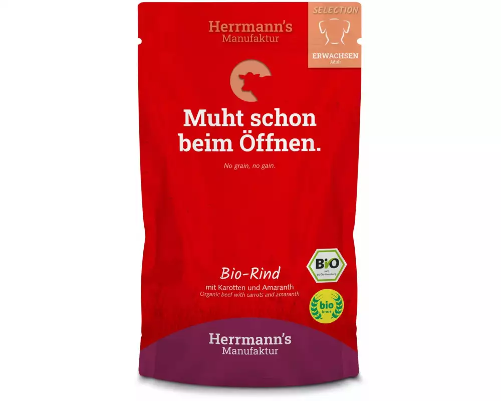 Herrmann's Nassfutter Bio Rind mit Karotten und Amaranth