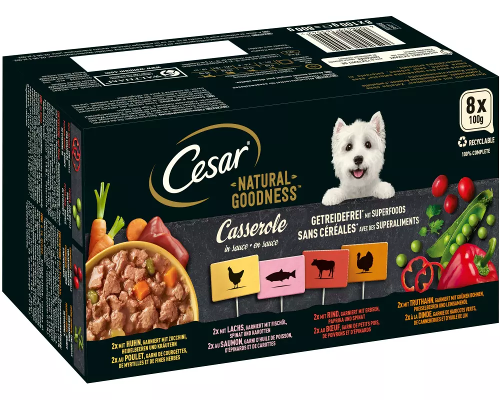 Cesar Nassfutter Natural Goodness in Sauce, 8 x 100 g