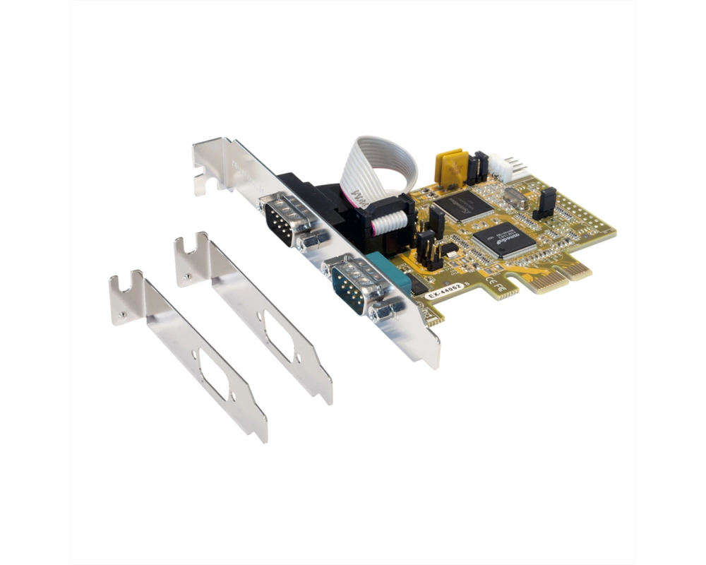 EXSYS EX-44062 2S Seriell RS232 PCIe Karte inkl. Low Profile Bügel PCI Express