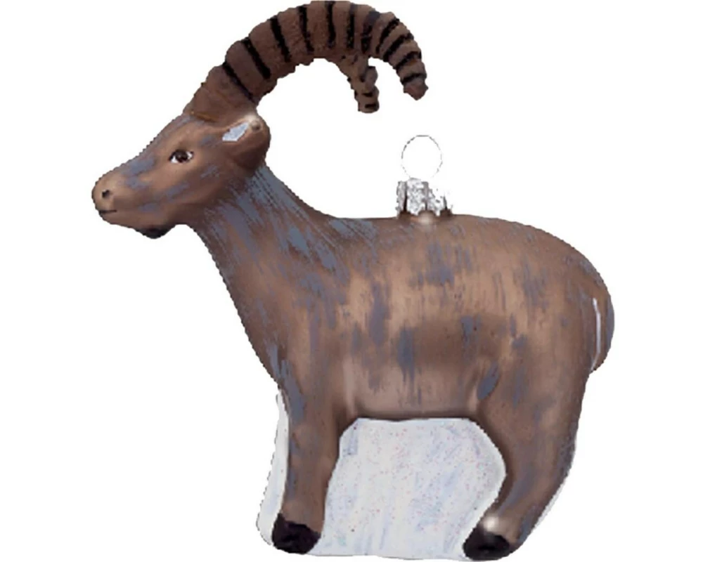 creanorm Weihnachtskugel Steinbock Graubünden Braun