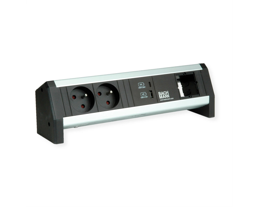 BACHMANN DESK 2xUTE 1xUSB A&C 22W 1xCM GST18