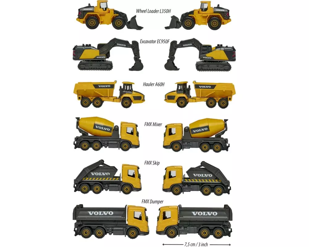 Majorette Volvo Construction Premium, 6-sort. Metall 1:64