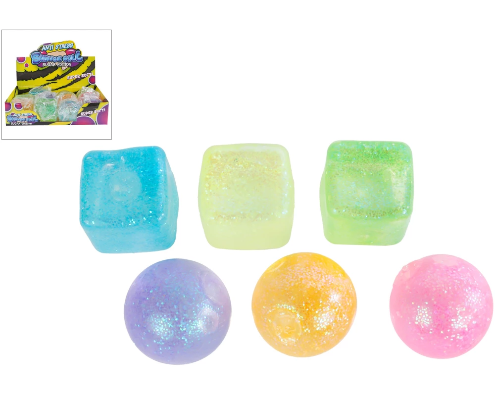ROOST Quetschball Glitzerschlangen 621675 Sugar mellow ass. 6cm
