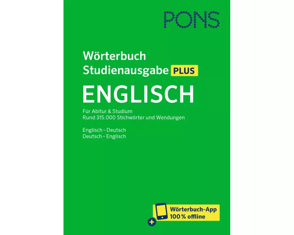 PONS Wörterbuch Studienausgabe Plus Englisch