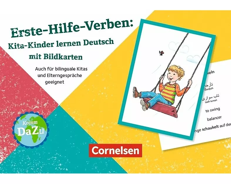 Erste-Hilfe-Verben: Kita-Kinder lernen Deutsch mit Bildkarten