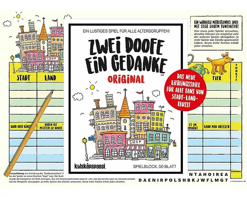 Zwei Doofe ein Gedanke - Spielblock