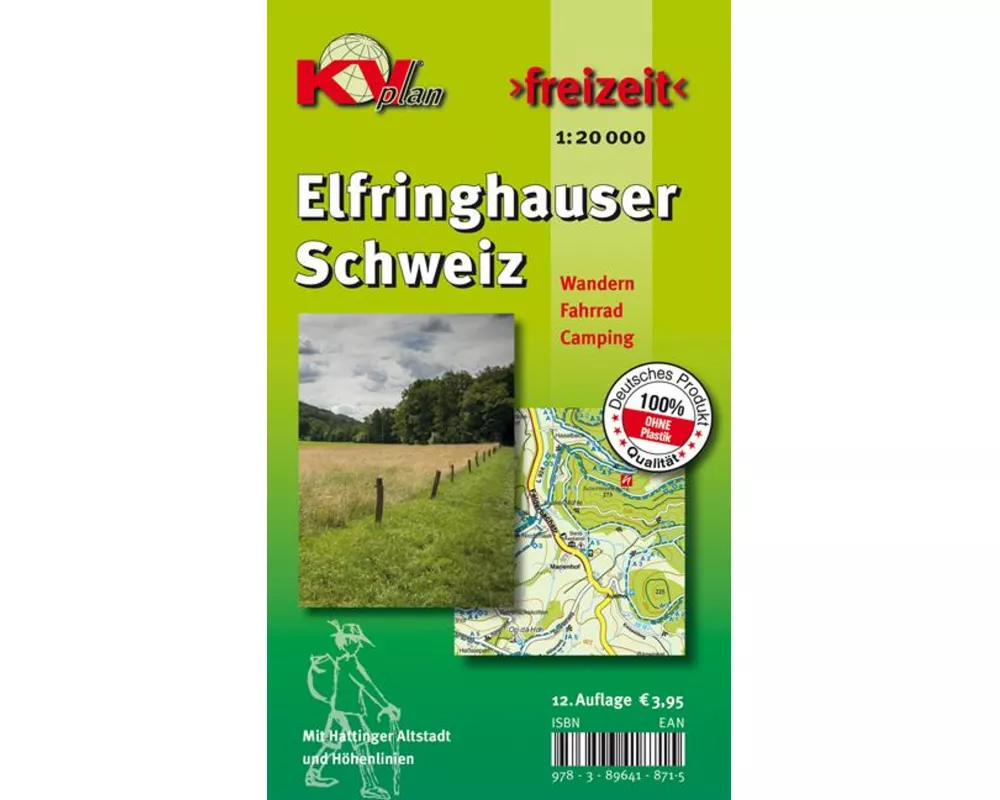 Elfringhauser Schweiz, KVplan, Wanderkarte/Radkarte/Freizeitkarte, 1:20.000 / 1:2.500