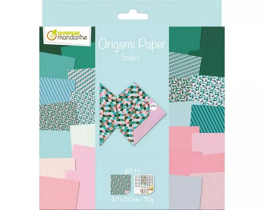 Avenue Mandarine Faltblätter Origami Scale 60 Blatt, 20 x 20 cm