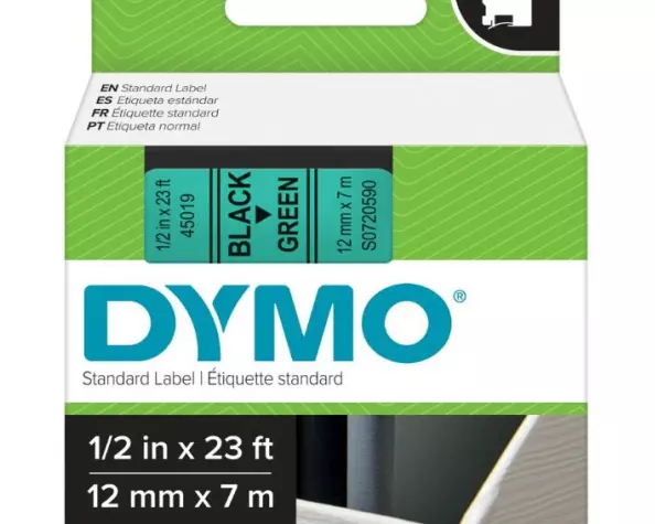 DYMO Beschriftungsband D1 Schwarz auf Grün