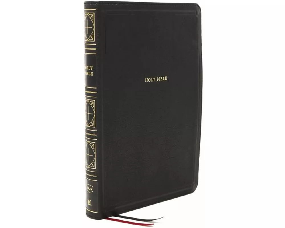 NKJV Holy Bible, Giant Print Thinline Bible, Black Leathersoft, Thumb Indexed, Red Letter, Comfort Print: New King James Version