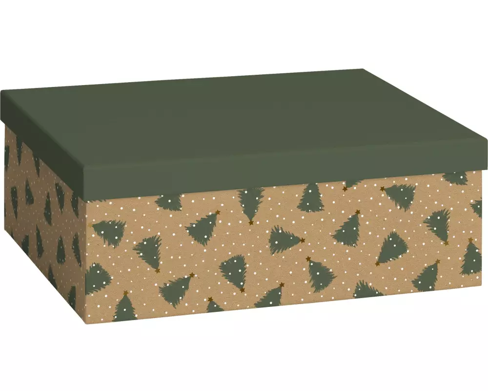 Stewo Geschenkbox | 24×12×33 cm, 120 g/m², dunkelgrün/braun