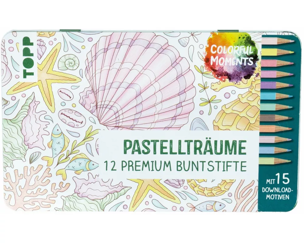 Colorful Moments Designdose mit Buntstiften - Pastellträume
