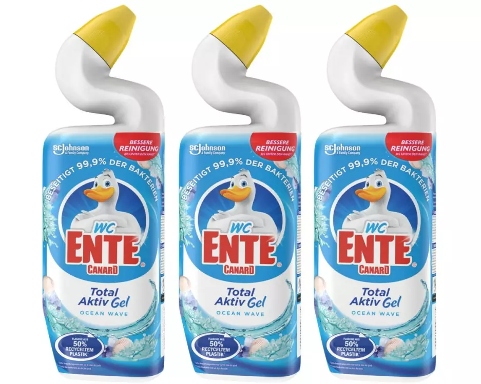 WC-Ente WC-Reiniger Total Aktiv Gel Ocean Wave 3 x 750 ml