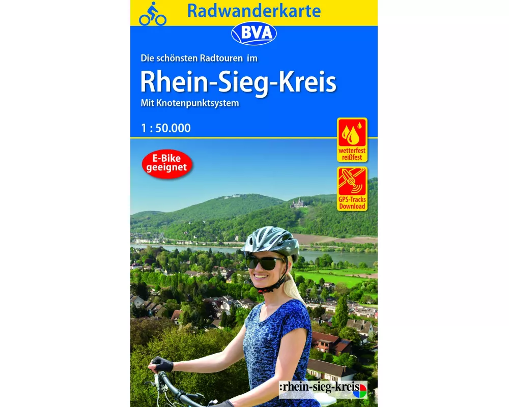 BVA Radwanderkarte Rhein-Sieg-Kreis mit Knotenpunkten 1:50.000