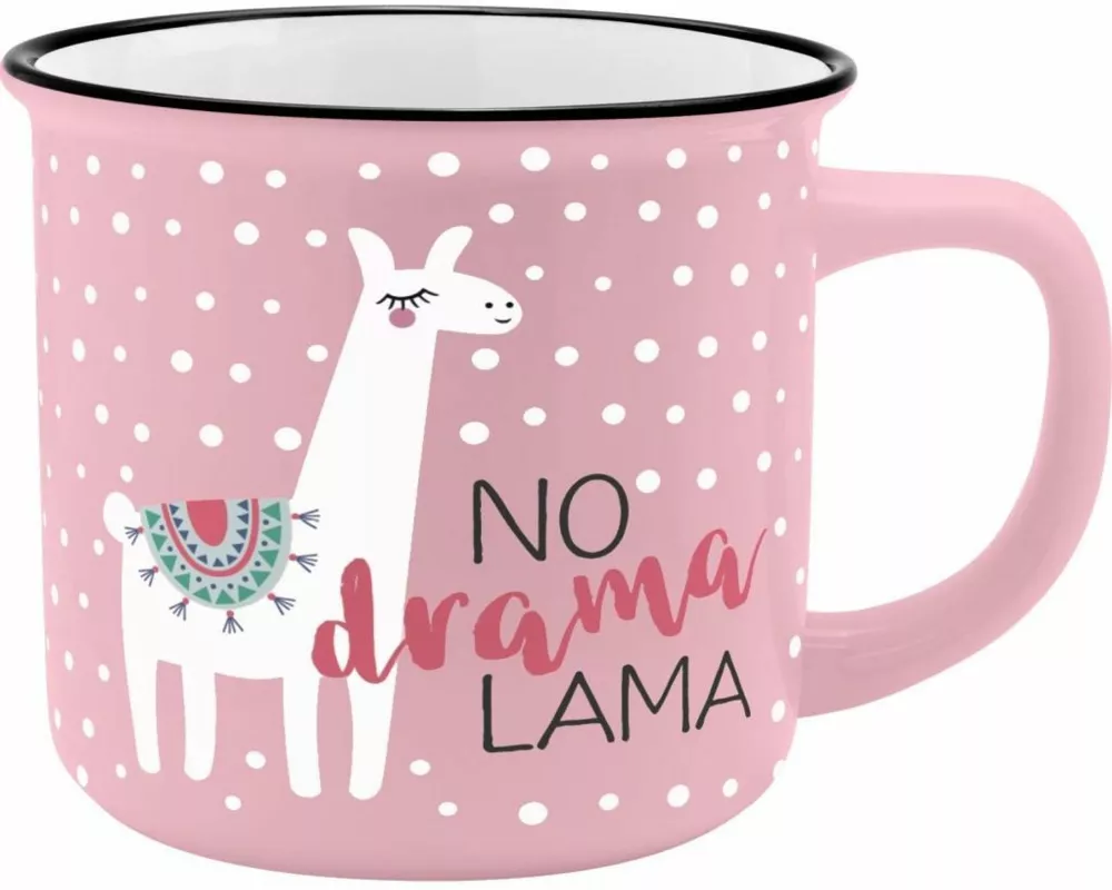 Gruss und Co 45784 Tasse mit Spruch Lama, New Bone China Porzellan, 35 cl