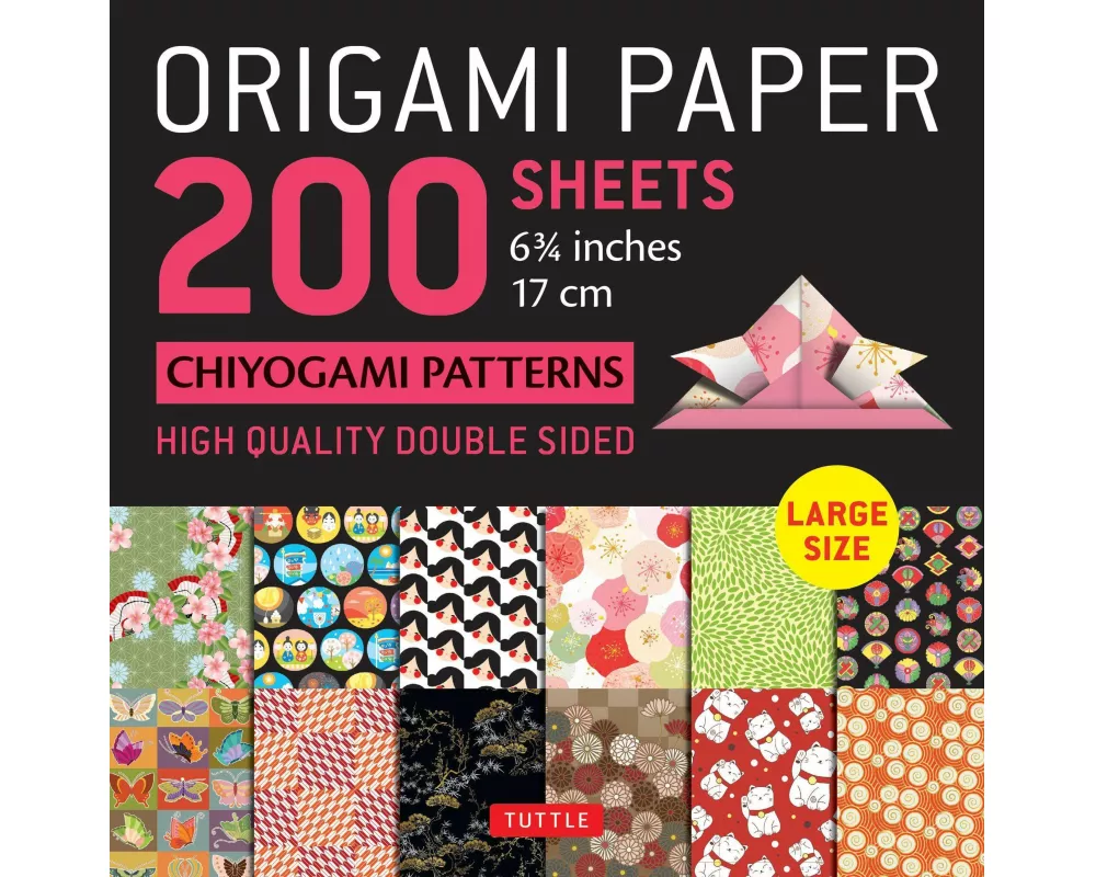Origami Paper 200 sheets Chiyogami Patterns 6 3/4" (17cm)
