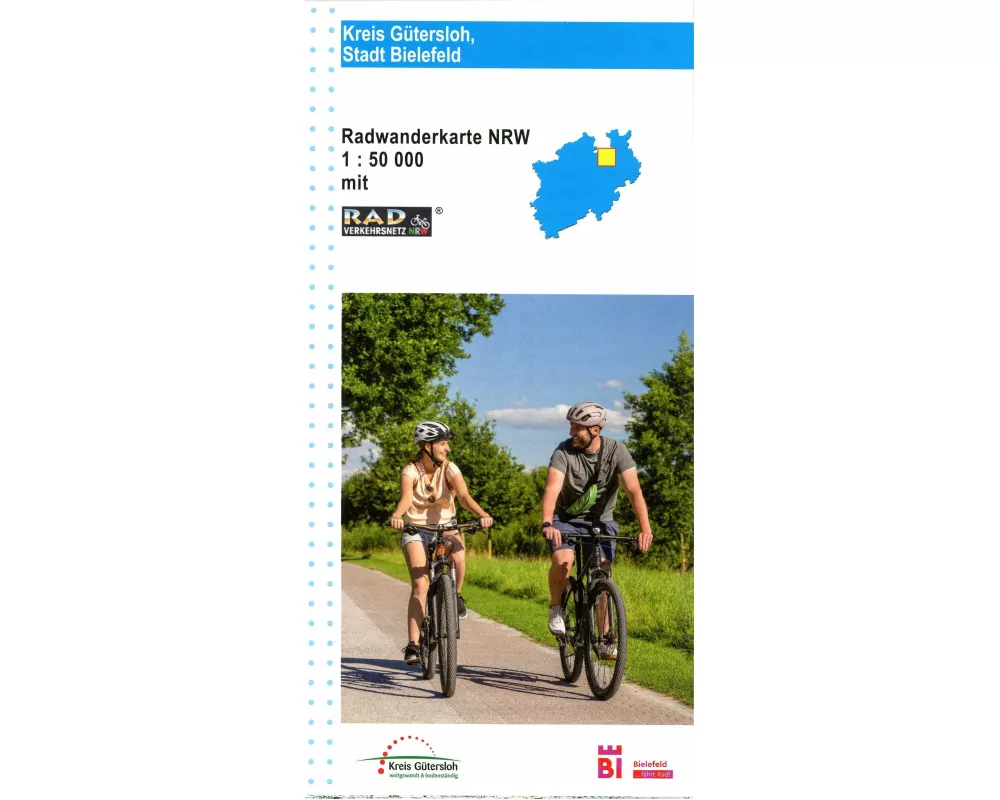 Kreis Gtersloh, Stadt Bielefeld Radwanderkarte mit Radverkehrsnetz NRW