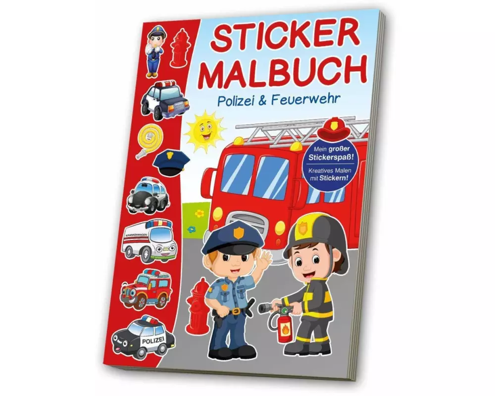 Mal- & Stickerbuch - Polizei, Feuerwehr, Rettung