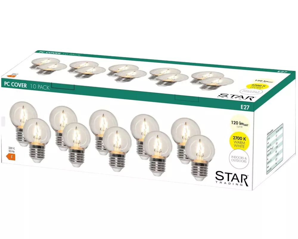 Star Trading LED Leuchtmittel E27 G45 Outdoor Lighting, 10er Set