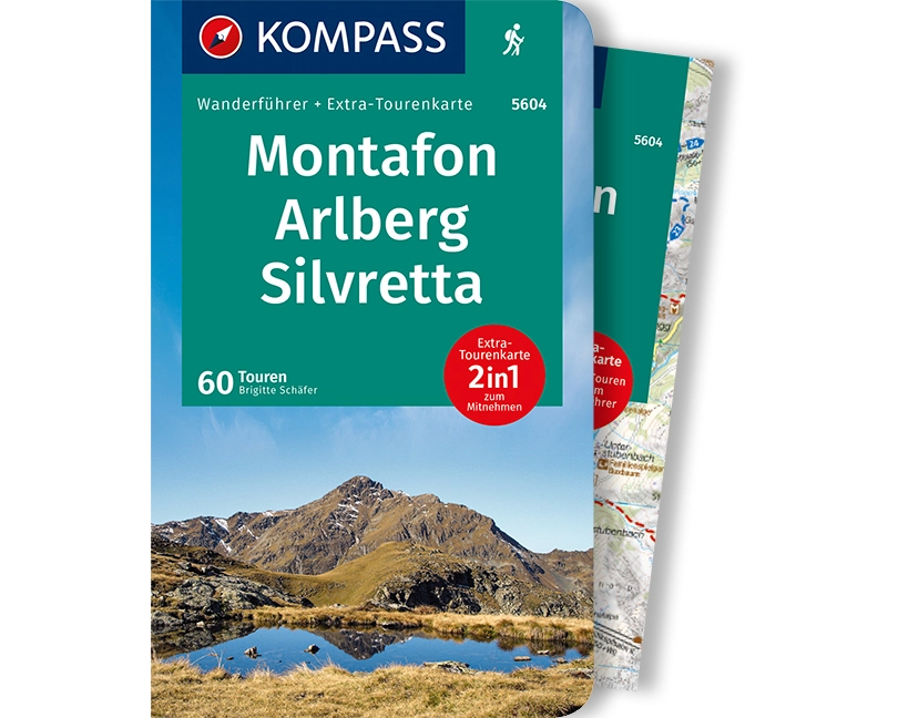 KOMPASS Wanderführer Montafon, Arlberg, Silvretta, 60 Touren mit Extra-Tourenkarte