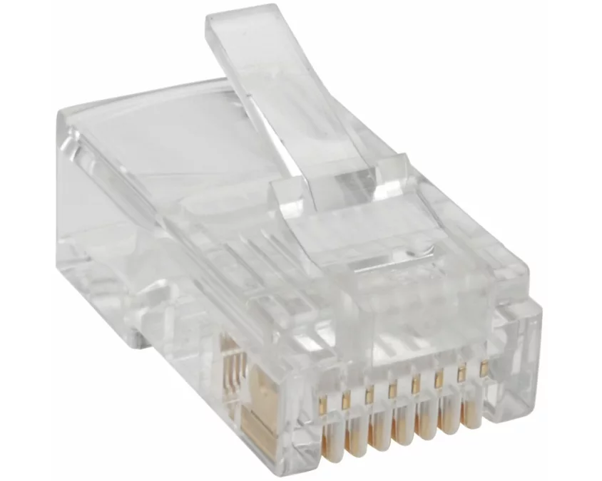 EATON TRIPPLITE RJ45 modular Connector, for Round Stranded UTP Conductor, 4-Pair, Cat5e, 100 Pack