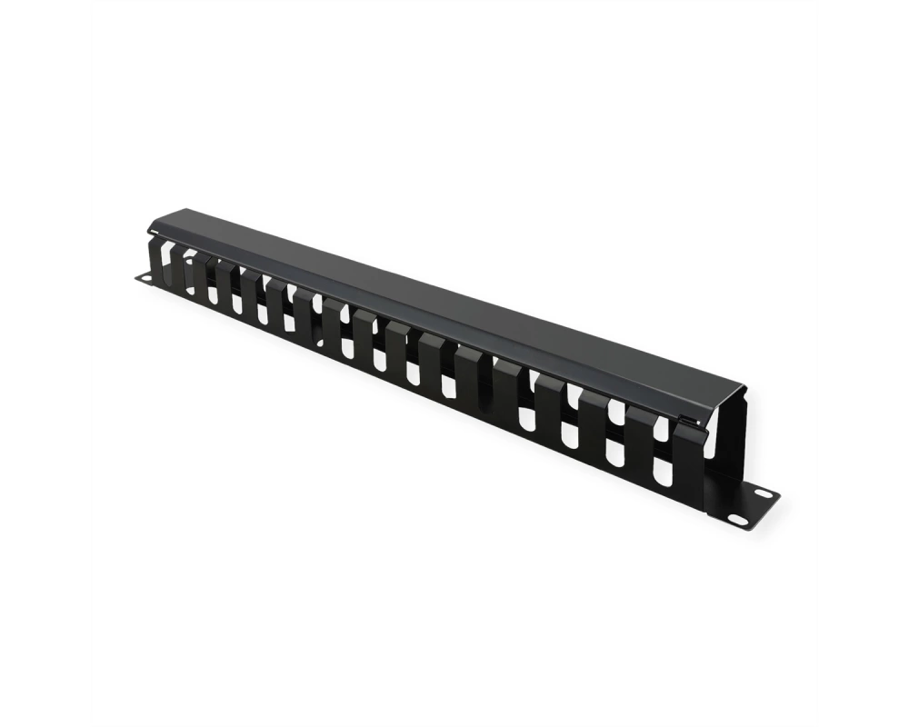 VALUE 19-Zoll-Frontplatte 1 HE mit Rangierkanal 40 x 40 mm, schwarz