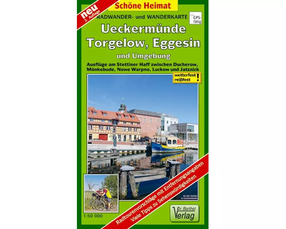 Radwander- und Wanderkarte Ueckermünde, Torgelow, Eggesin und Umgebung 1 :50 000