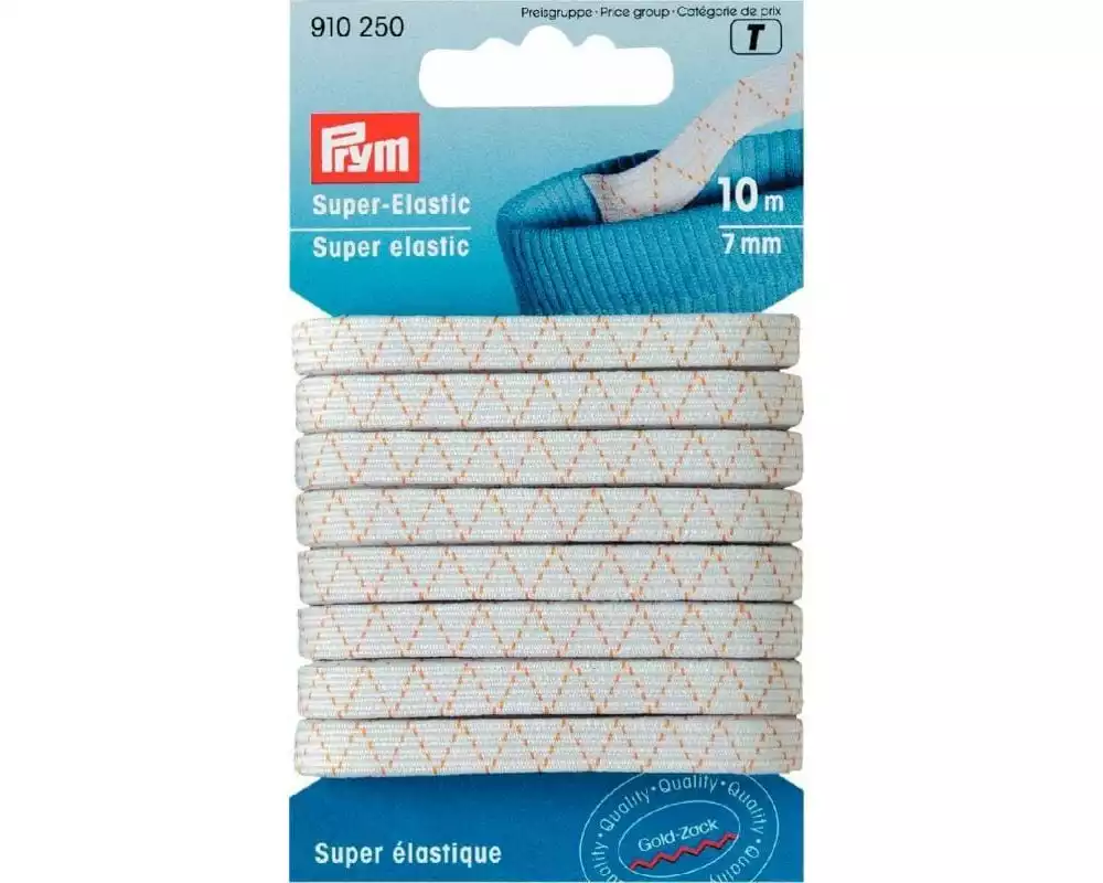 Prym Elastikband Weiss, 10 m x 7 mm