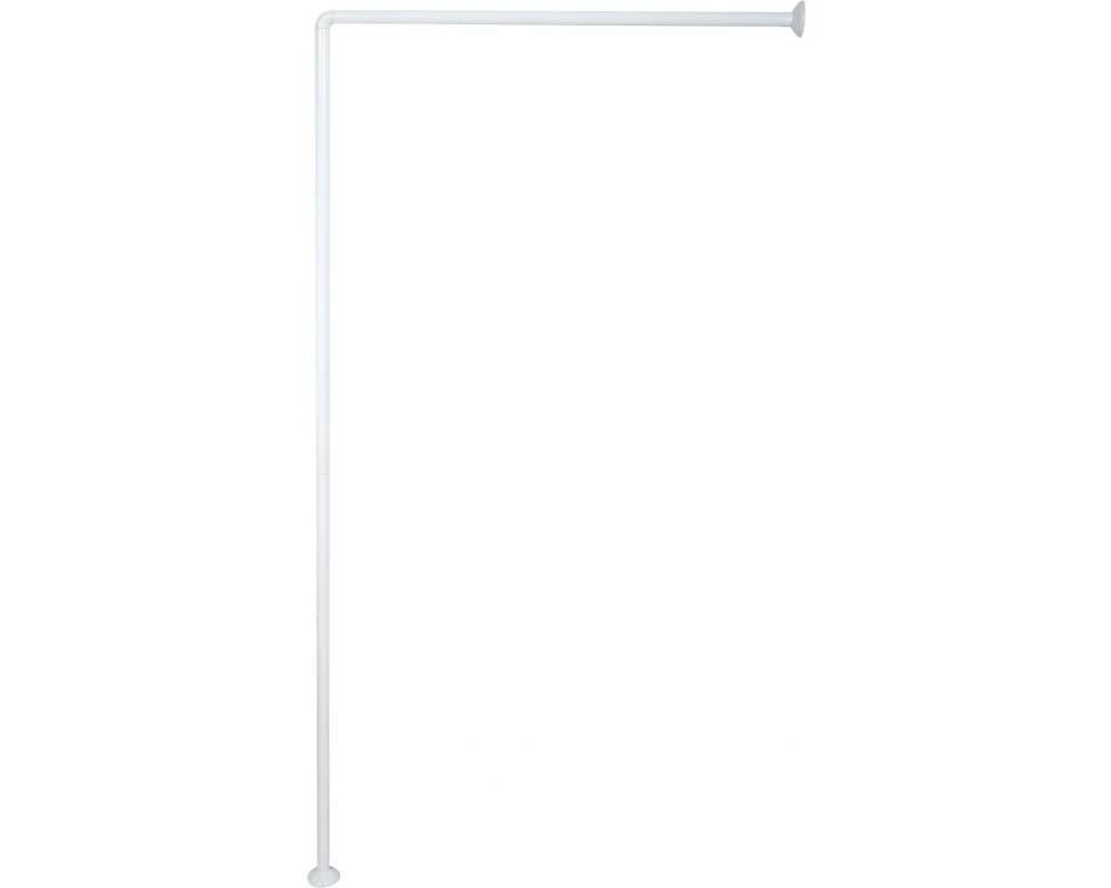 MSV Duschvorhangstange 3-teilig 80 x 2.5 cm, Weiss
