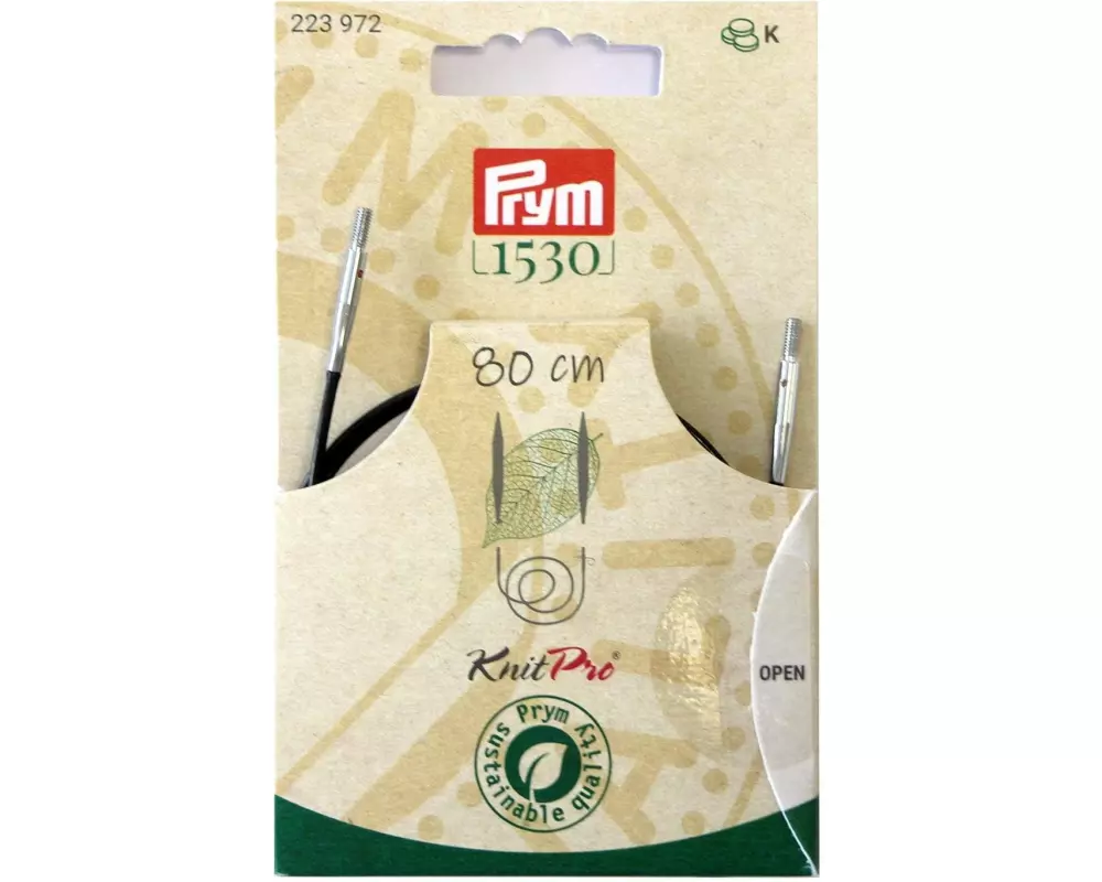 Prym 1530 Seil und Zubehör für Rundstricknadeln, 80 cm