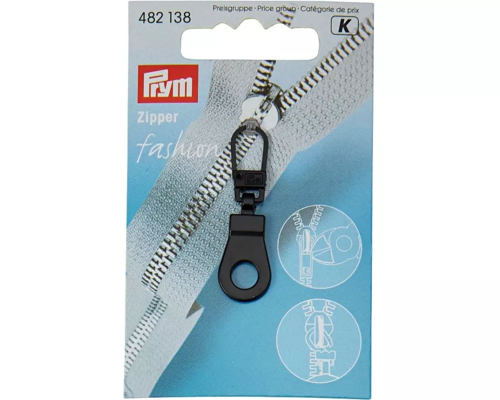 Prym Reissverschluss Fashion Zipper, mit Öse, Schwarz