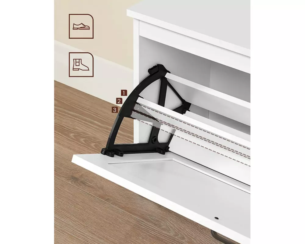 VASAGLE Schuhschrank Weiss, 80 x 30 x 46 cm