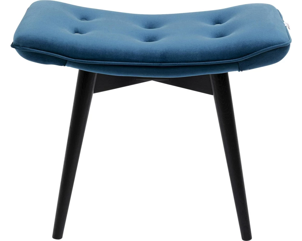 Kare Hocker Black Vicky Velvet 46 x 59 cm, Petrol