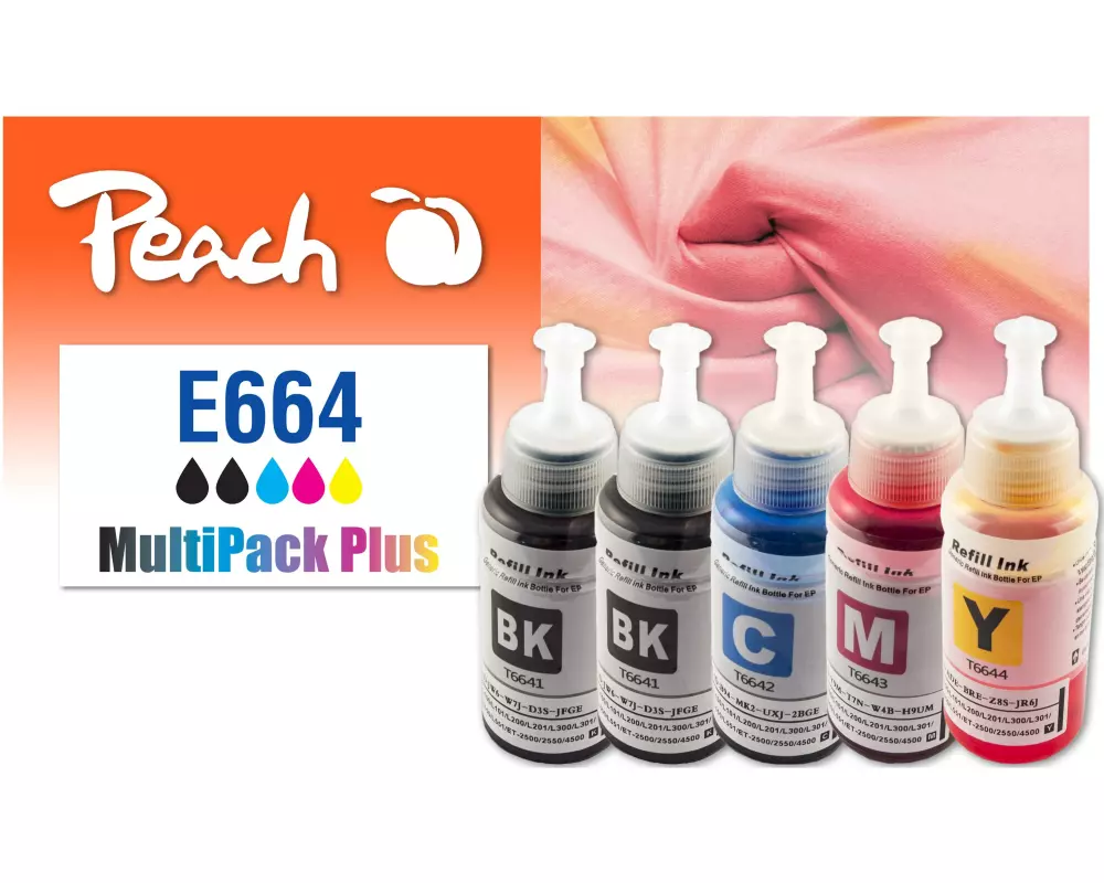 Peach Tinte Canon CISS T664 Multi-Pack C, M, Y, BK