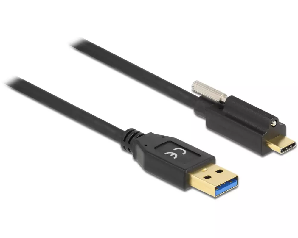 Delock USB 3.1-Kabel Schraube oben USB-A - USB-C 0.5 m