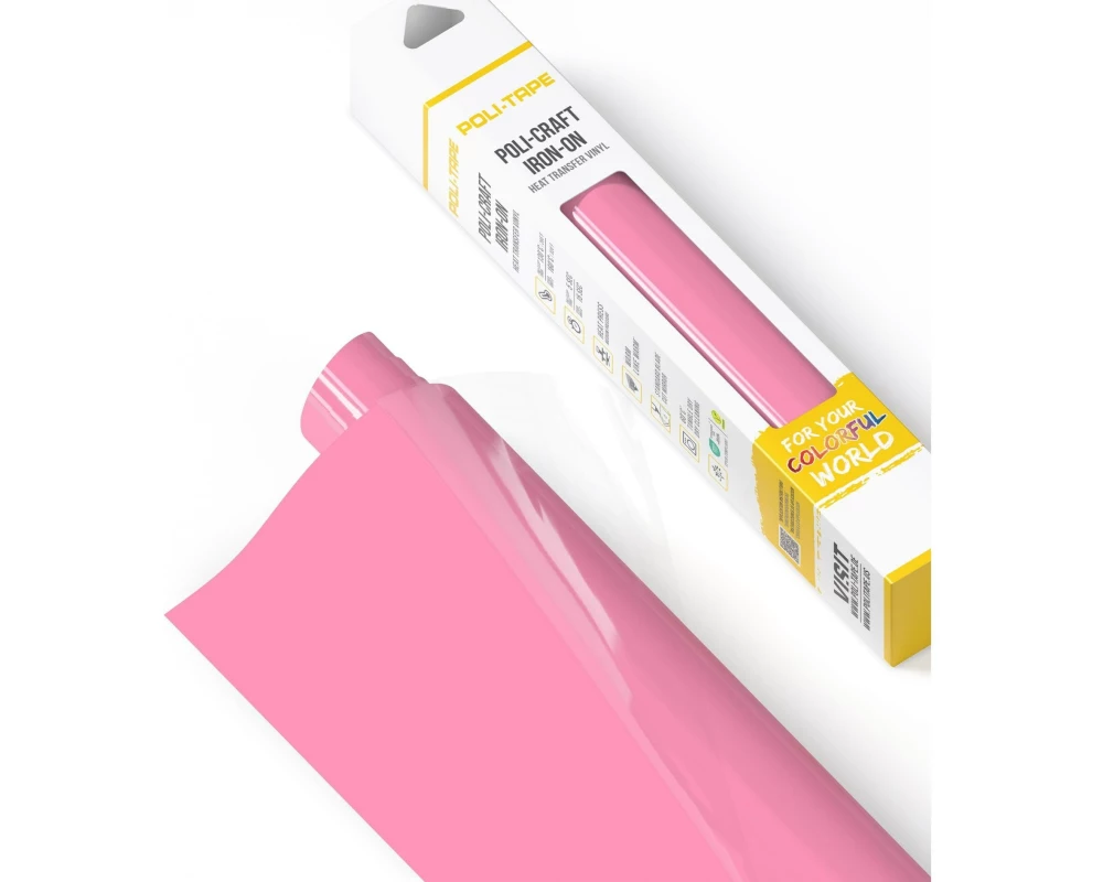 Poli-Tape Aufbügelfolie Poli-Flex turbo, 30.5 x 122 cm, Babyrosa