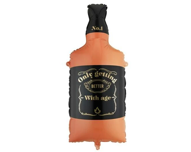 Partydeco Folienballon Whisky Schwarz/Orange