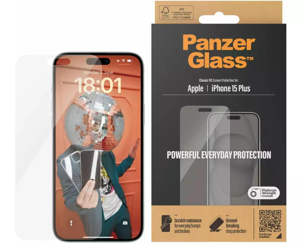 Panzerglass Displayschutz Classic Fit iPhone 15 Plus