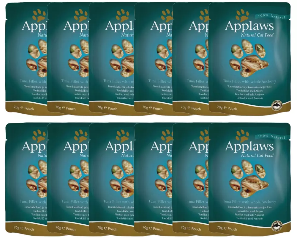 Applaws Nassfutter Pouch Thunfisch & Sardellen, 12 x 70 g