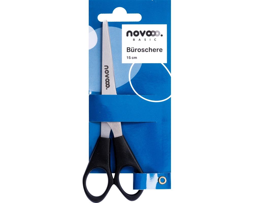 NOVOOO Büroschere 15cm E-131160 MTH für Rechtshänder, schwarz