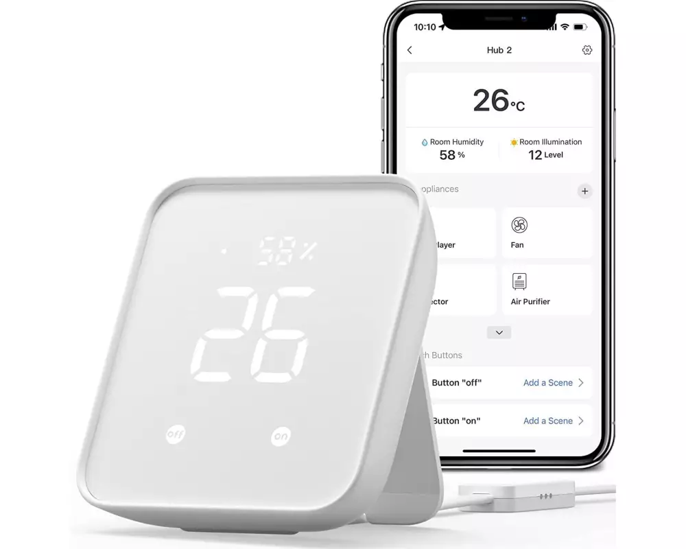 SwitchBot Hub 2 4-in-1 WLAN IR-Fernbedienung Weiss