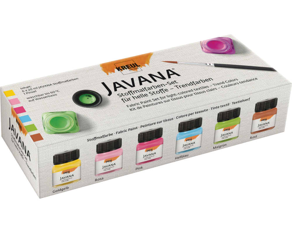 Kreul Stoffmalfarben Javana Set Trendfarben 6 x 20 ml