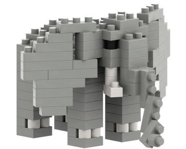 BRIXIES Bausteinmodell Elefant aus 111 Bausteinen