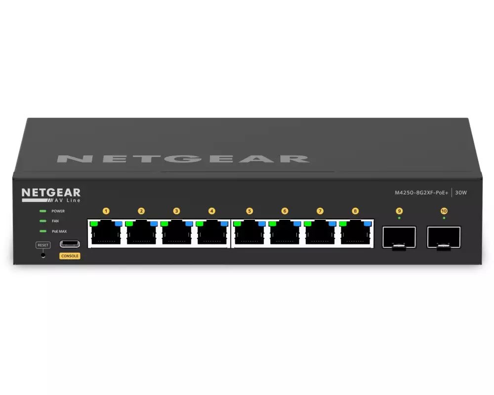 Netgear PoE+ Switch M4250-8G2XF-PoE+ 10 Port