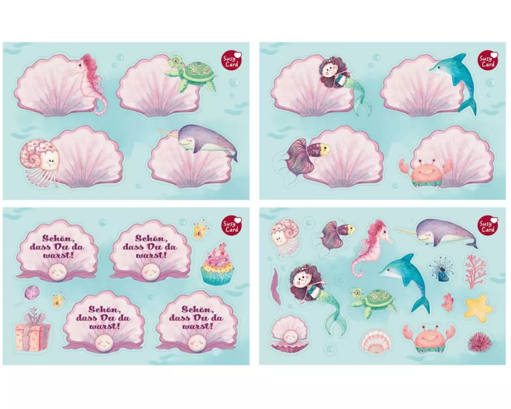 Susy Card Motivsticker Mermaid Mehrfarbig