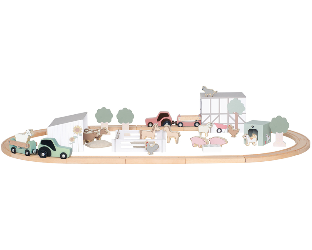 JABADABADO Zugset mit Bauernhof W7232 Holz