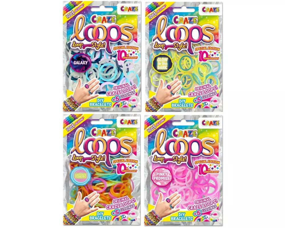 Craze Bastelset Loops - 100 Loops Bag assortiert