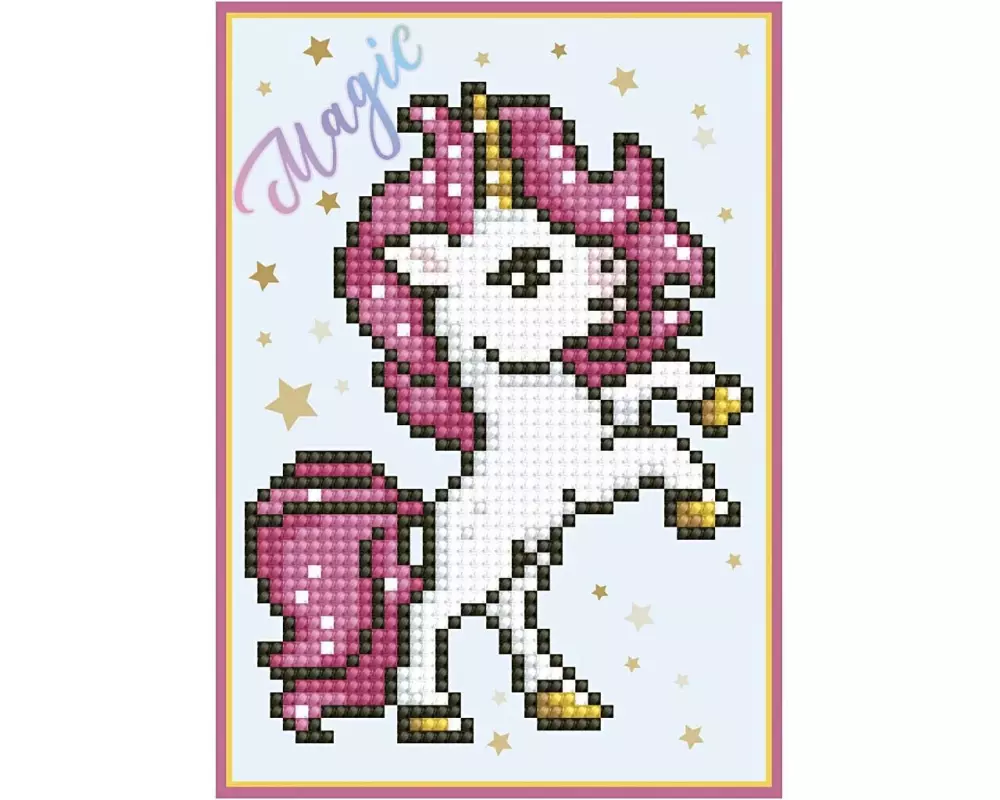 Diamond Dotz Motivkarte zum Basteln Einhorn,1 Stück